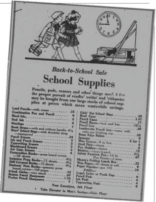 This is a school supply list published by the New York Tribune on Sept. 5, 1920. You can find it at chroniclingamerica. loc.gov. Courtesy photo
